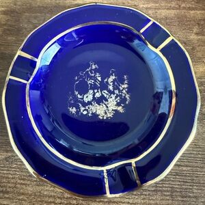 Limoges Porcelain Cobalt Blue Trinket Dish